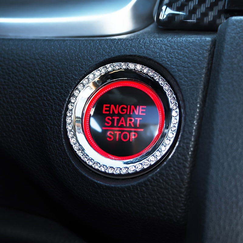 Rhinestone Decoration One-Button Start Ignition Ring - Car Accessory - Thanksgiving Christmas New Year Gift