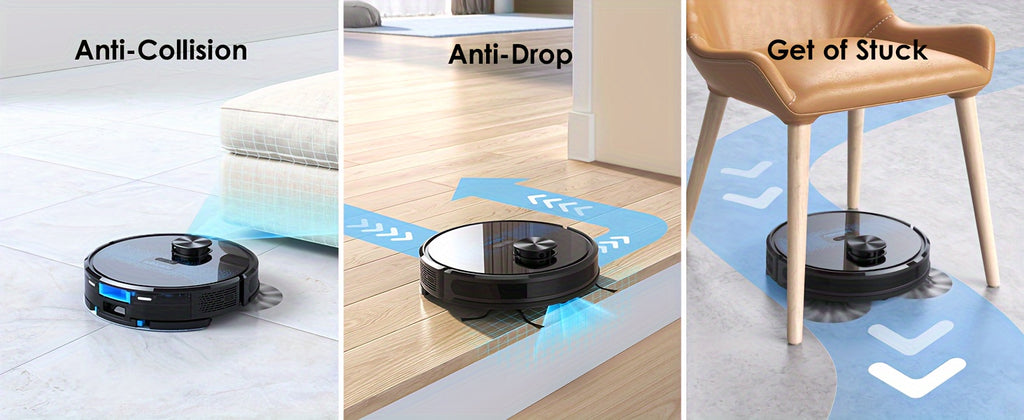 Lubluelu SL60 Plus Self-Emptying Robot Vacuum & Mop Combo, 4000Pa Strong Suction, 60-Day Hands-Free, WiFi/App/Alexa Compatible, 3-in-1 Pet Hair Cleaning for Hard Floors & Carpets, Quiet 55dB, Auto-Charging, Precision Mapping,