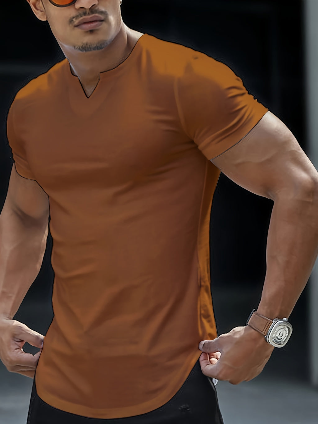 Summer-Ready Stylish Men’s V-Neck T-shirt - Comfortable, Breathable Fabric, Easy-Care & Durable