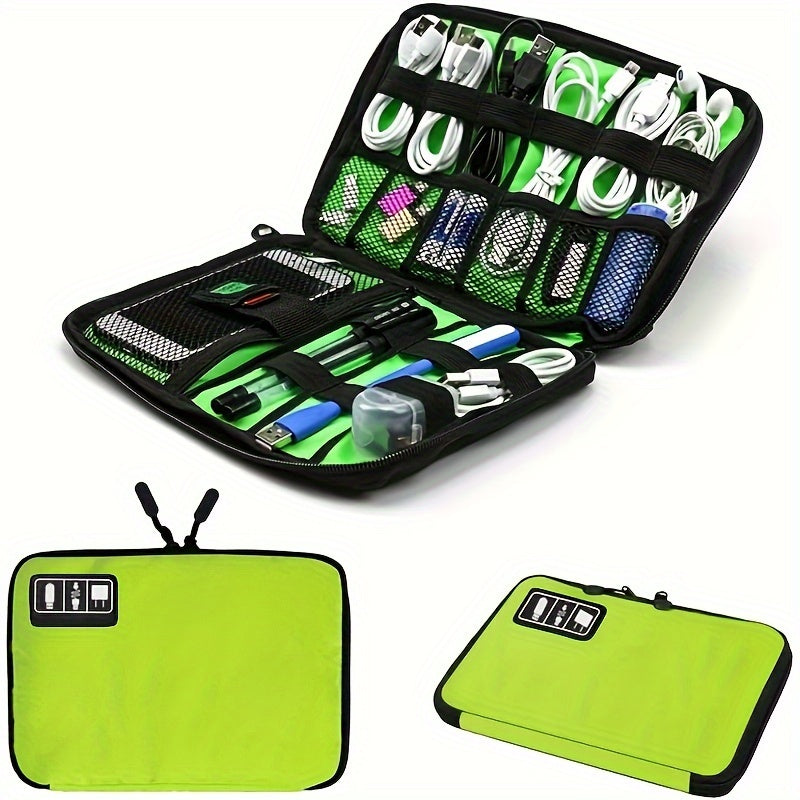 Electronics Accessories Organizer Bag, Portable Tech Gear Phone Accessories Storage Carrying Travel Case Bag, Headphone Earphone Cable Organizer Bag (M, Black)