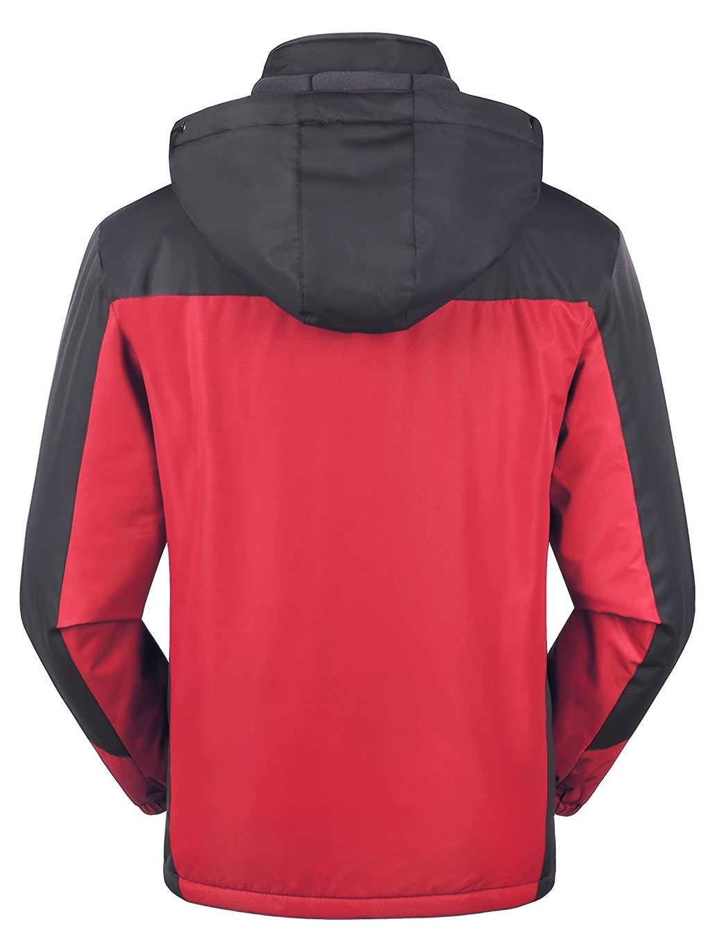 Men'S Casual Color Block Thick Hooded Jacket, Windproof Single-Layer Fleece Jacket for Fall Winter Jacket Gifts