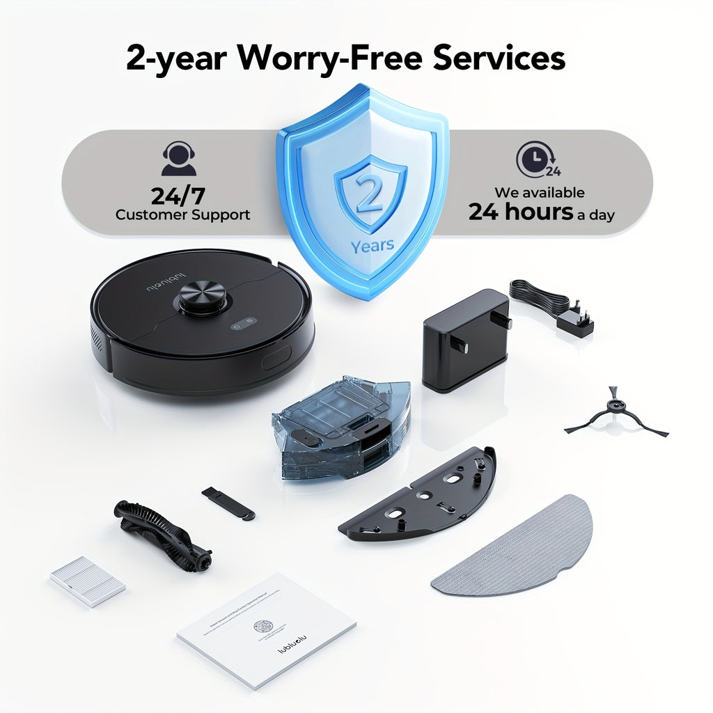 Robot Vacuum And Mop Combo 6500Pa, Lubluelu L15 Robot Vacuum, Auto-Charging, 5 Maps, 30 No-go Zones, WiFi/App/Alexa, 3in 1 Robot Vacuum Cleaner for Pet Hair Carpet Hard Floor, Robot Vacuum with Mop, Robotic Vacuum Cleaner And