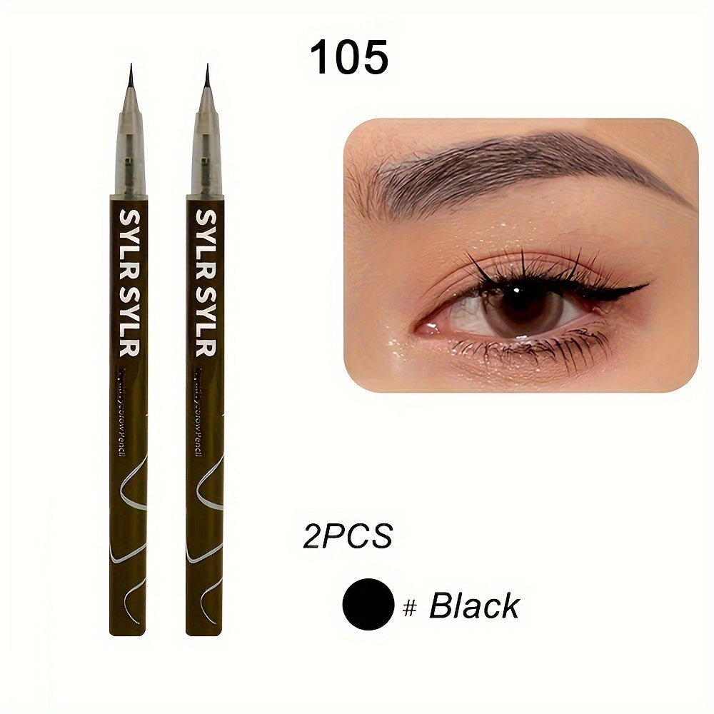 Ultra-Fine 0.008mm Waterproof Eyebrow Pen - Long-Lasting, Sweatproof, Smudge-Free Microblading Liquid Eyeliner with 2-in-1 Design for Precise, Natural-Looking Brows and Lashes - Professional, Easy-to-Use Makeup Essential