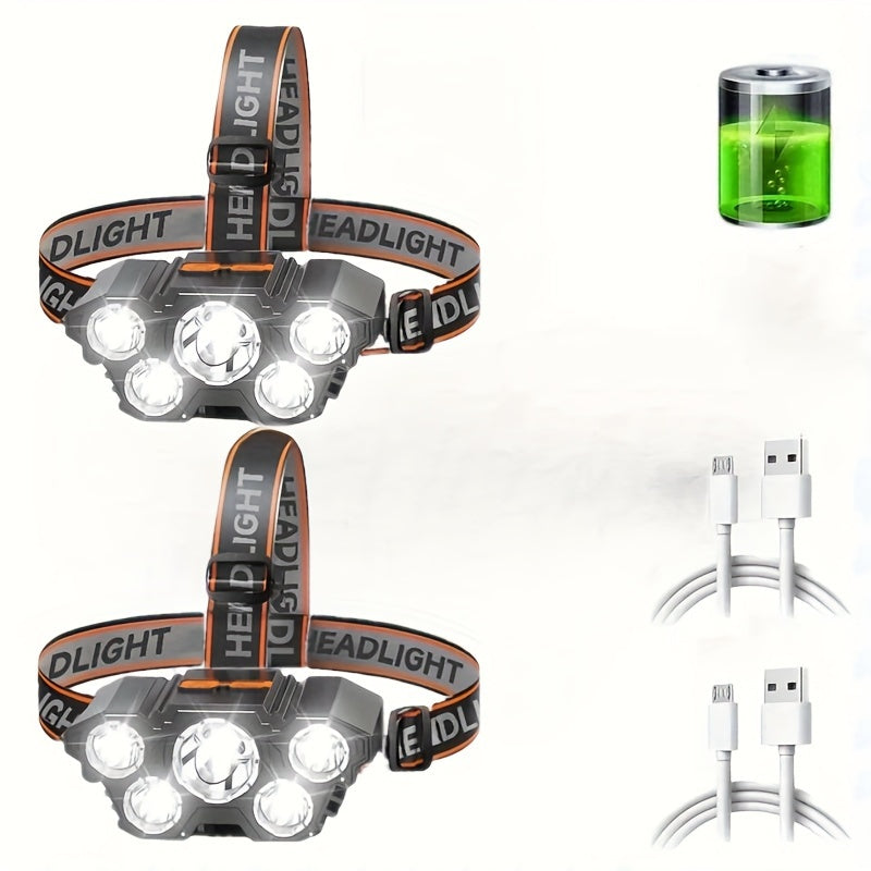 Rechargeable, Stylish, and Powerful 5-LED LED Lantern, Portable Emergency Light for Camping and Fishing