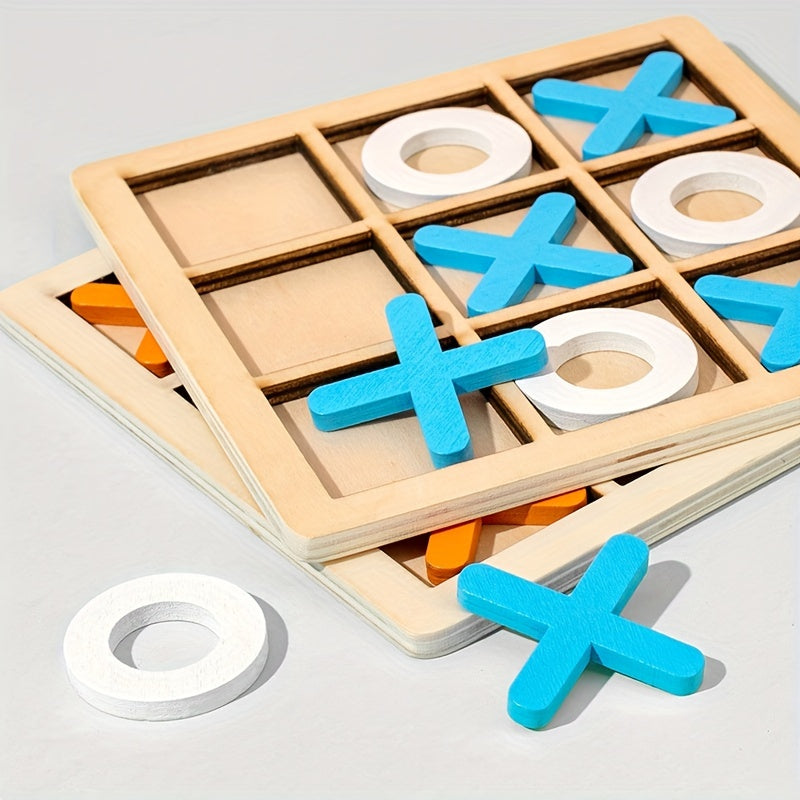 Wooden XO Well Shaped Chess for Youngsters'S Puzzle, Nine Palace Grid Chess, Parent-child Interaction, Building Blocks, Leisure Battles, Development of Youngsters'S Brain Tabletop Game Toys
