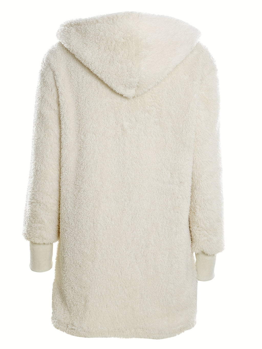 Warm Fuzzy Pajama Set, Long Sleeve Hooded Robe & Tank Top & Drawstring Shorts, Women's Sleepwear & Loungewear