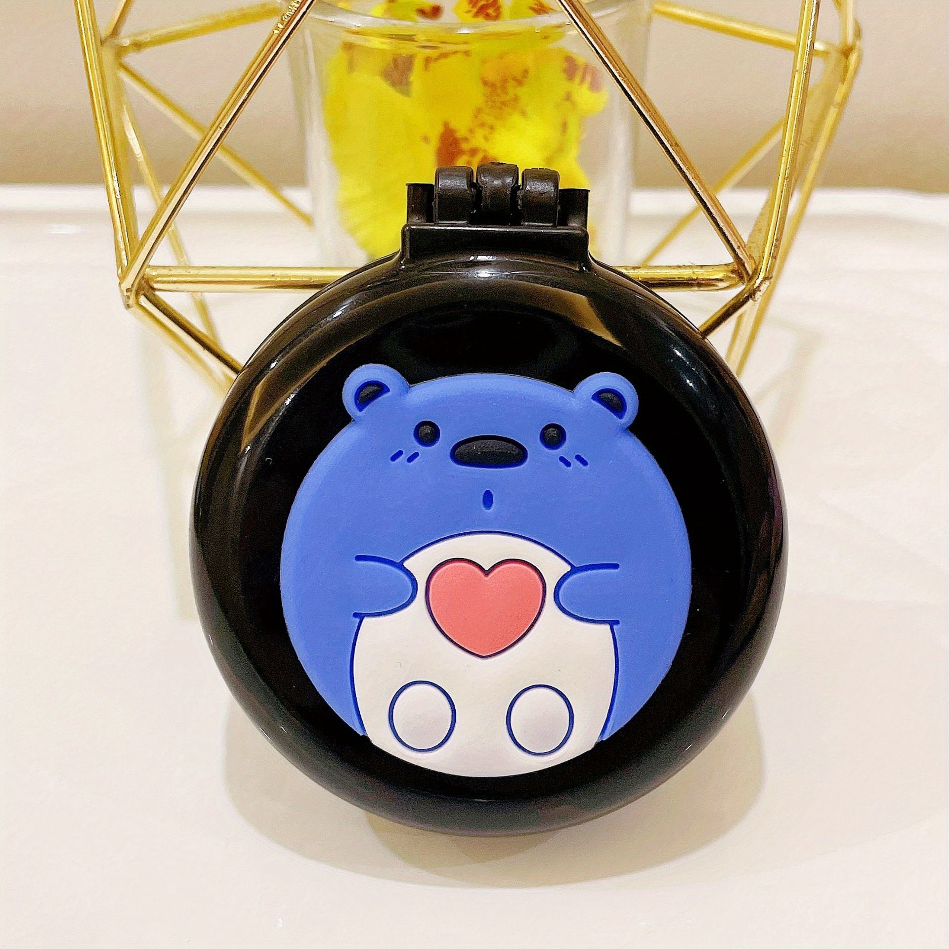 1pc Portable Folding Comb with Makeup Mirror - Air Cushion Massage Hair Brush for Normal Hair - Travel Pocket Mini Hair Brush Essentials for Women