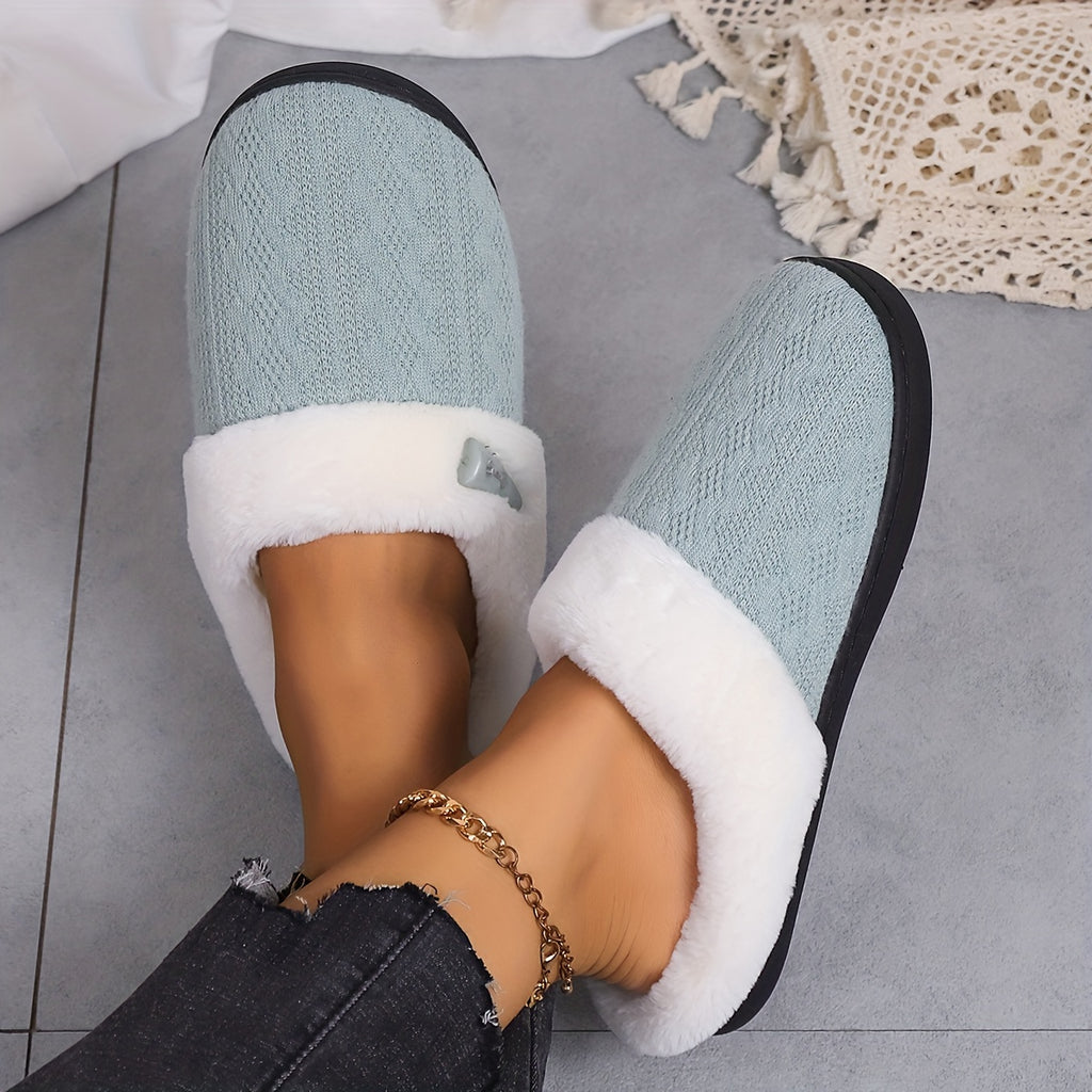 Women'S Plush Slippers - Winter Warm Soft Indoor/Outdoor House Shoes with Plush & TPR Sole, Soft Fabric Upper & Cushioned Insole - All-Season Cozy Slip-Ons in, Indoor Footwear, Minimalist Design, Comfortable Footwear, Stylish