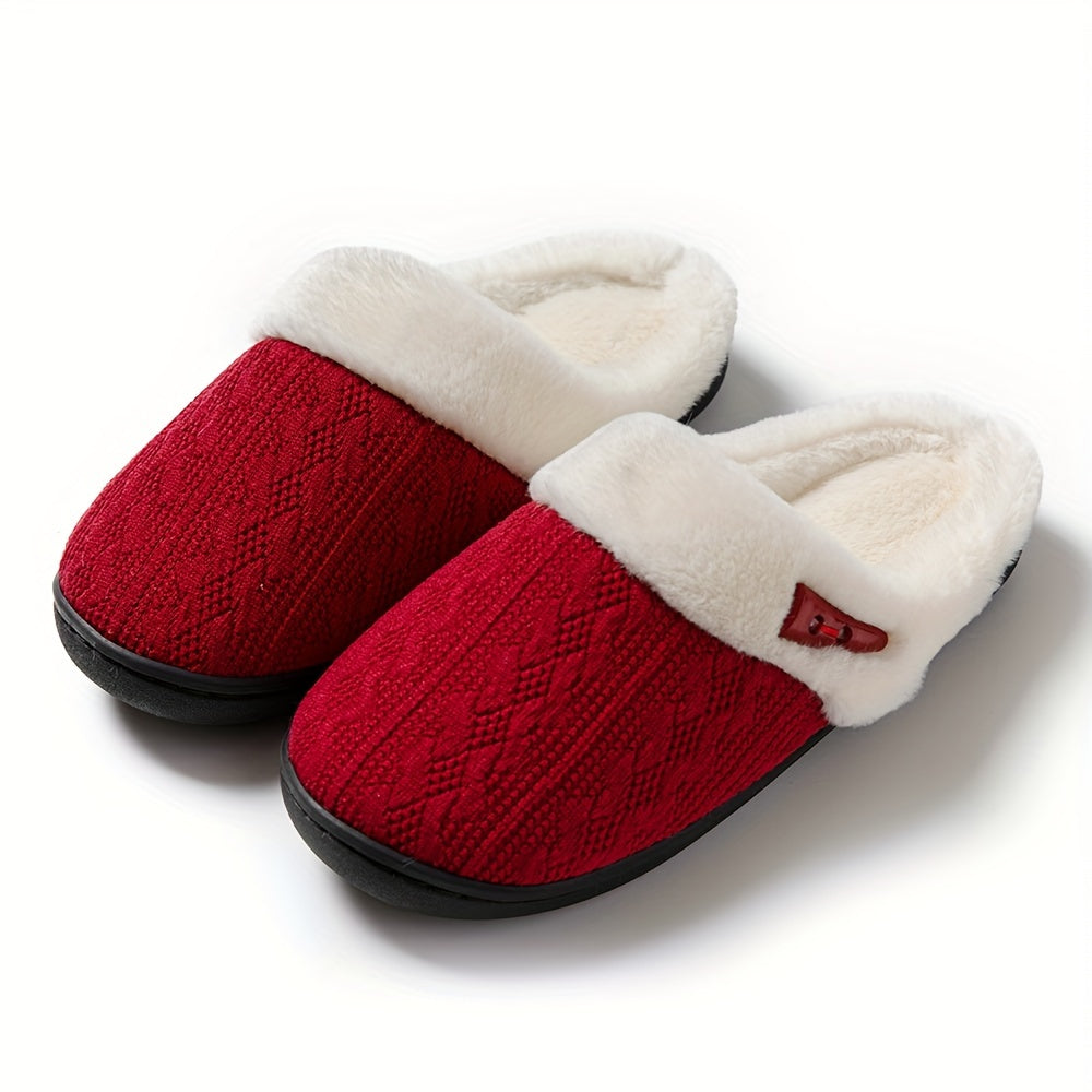 Women'S Plush Slippers - Winter Warm Soft Indoor/Outdoor House Shoes with Plush & TPR Sole, Soft Fabric Upper & Cushioned Insole - All-Season Cozy Slip-Ons in, Indoor Footwear, Minimalist Design, Comfortable Footwear, Stylish