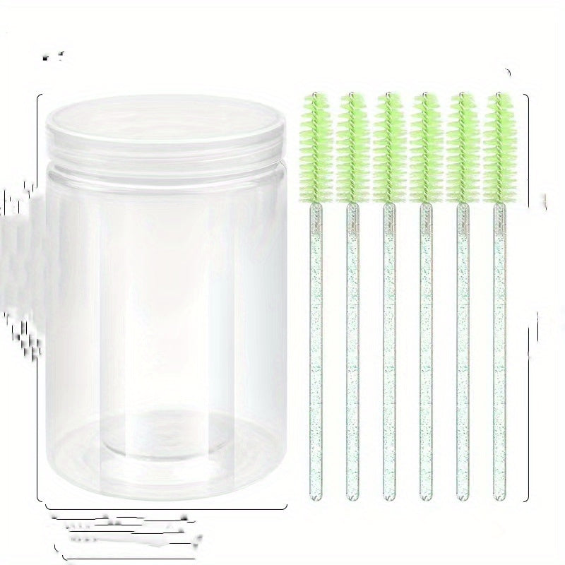 100pcs Eyelash Brushes with Container - Mascara Wands, Eyebrow Brush, and Eyelash Comb for Eyelash Extensions and Makeup Application