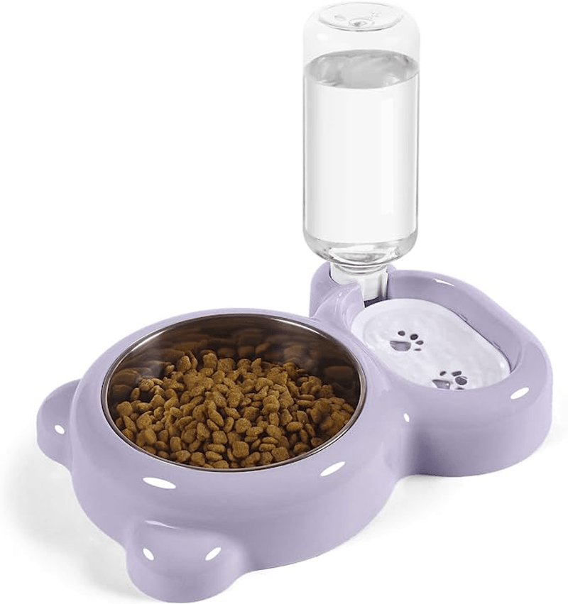 Keep Your Pet Hydrated & Fed with This Double Bowl Set & Automatic Water Dispenser Bottle!