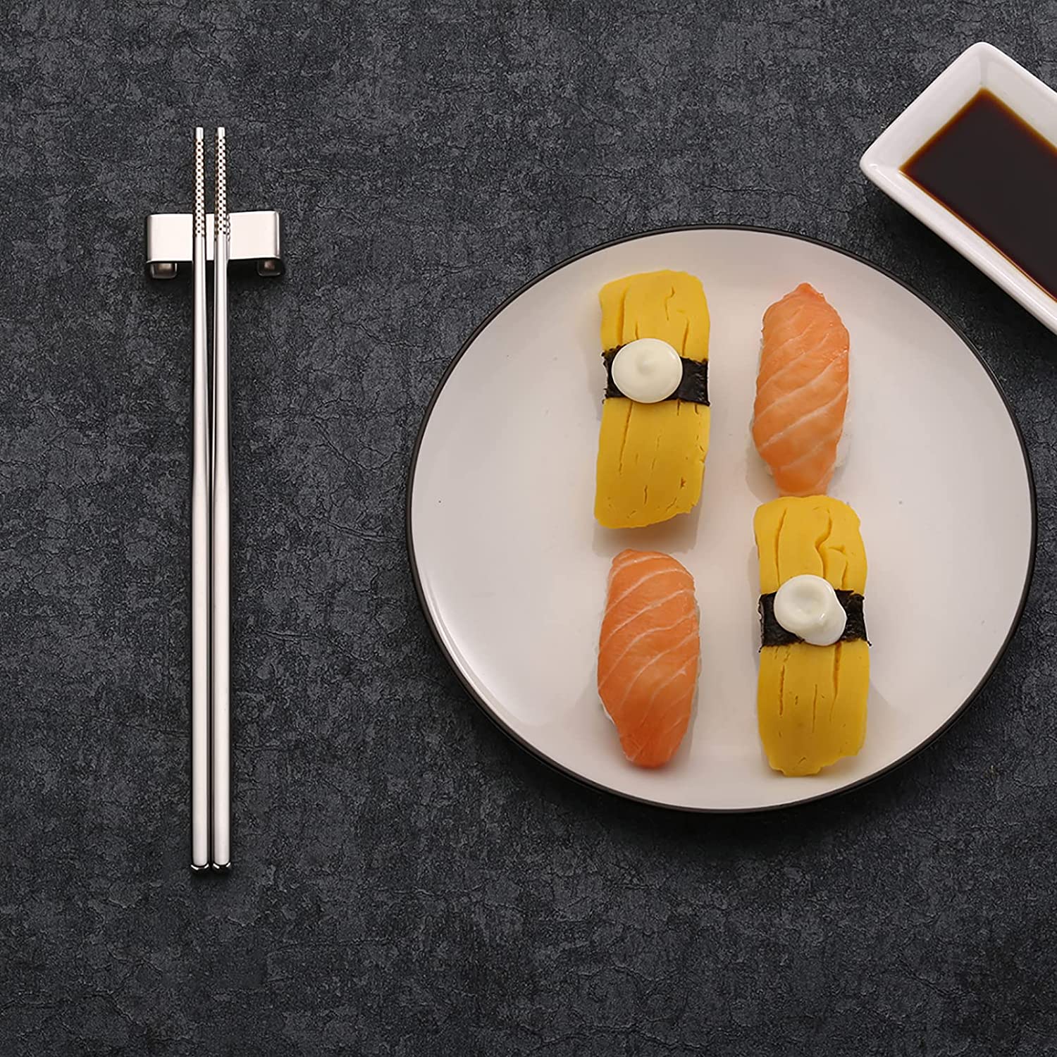 Portable Utensils, Travel Camping Cutlery Set, 8pcs including Knife Fork Spoon Chopsticks Cleaning Brush Straws Portable Case, Stainless Steel Flatware set