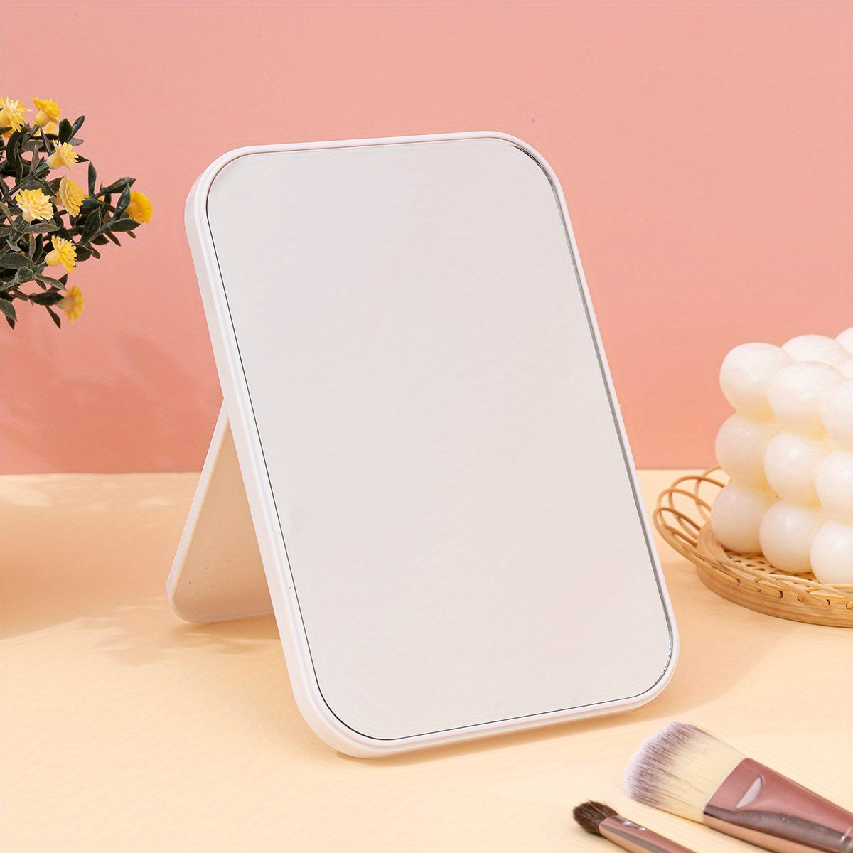 Desktop Folding Makeup Mirror Princess Mirror Travel Portable Beauty Mirror Dormitory Use Vanity Mirror Women Gift