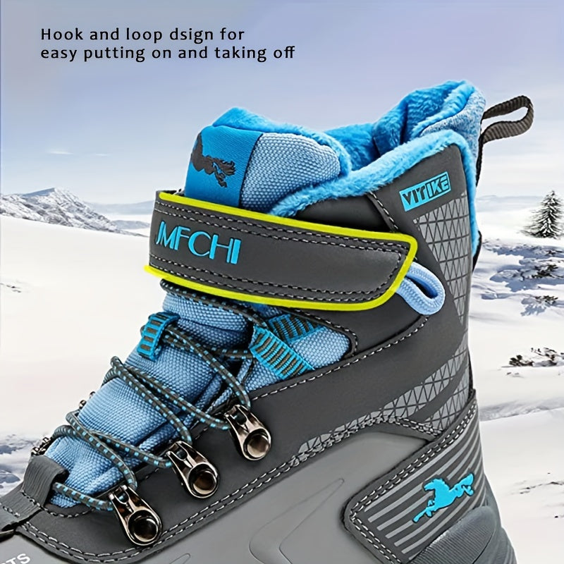 Boys Snow Boots, Anti-Slip Shoes For Outdoor Hiking Climbing Winter