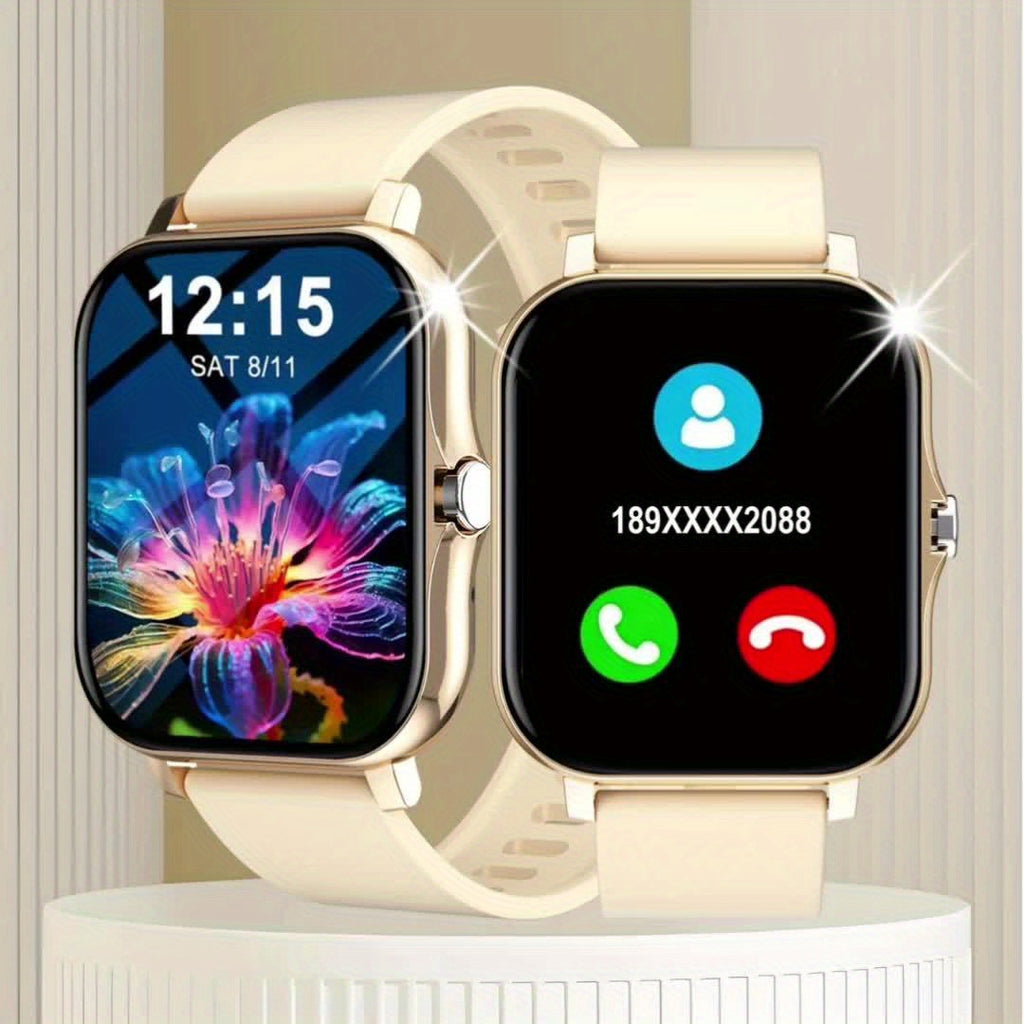 New 1.83-Inch Full Touch Screen Silicone Strap Smartwatch for Men and Women, Fitness Tracker with Customizable Dial, Wireless Calling & App Connectivity, Over 100 Sports Modes (Hiking, Climbing, Basketball), Remote Camera Con