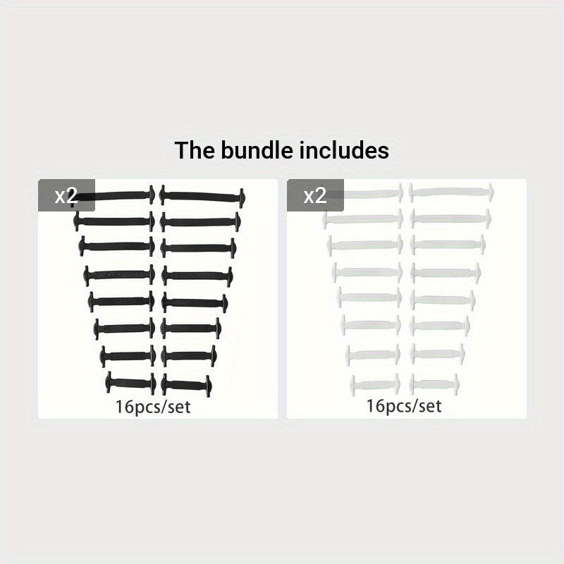 16pcs/Pack No-Tie Elastic Shoelaces for Sneakers, Casual Shoes, and Athletic Footwear