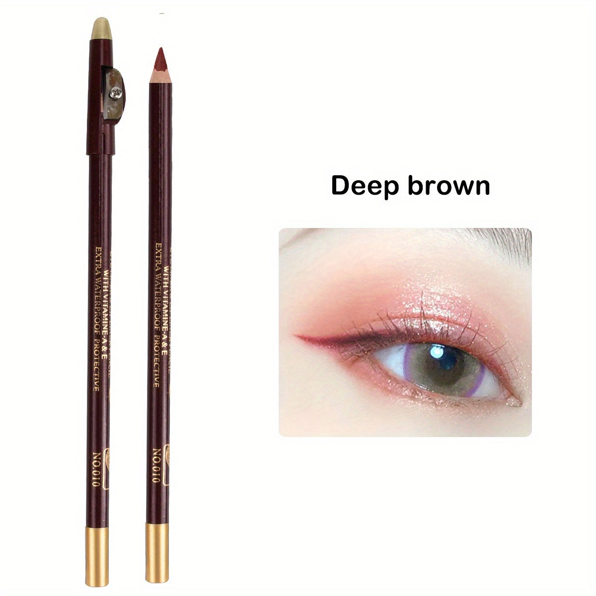Wooden Makeup Pen With Pencil Sharpener Black Pearlescent White Multi-color Lip Liner Eyeliner Lying Silkworm Eyebrow Pencil Multi-purpose Makeup Tool Valentine's Day Gifts