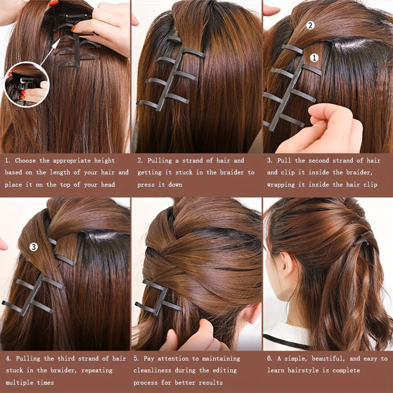 [1/3/5pcs Effortless Hair Styler] 1/3/5pcs Effortless Hair Styling With Hair Twist Styling Bun Maker Braider Roller Hook For Women