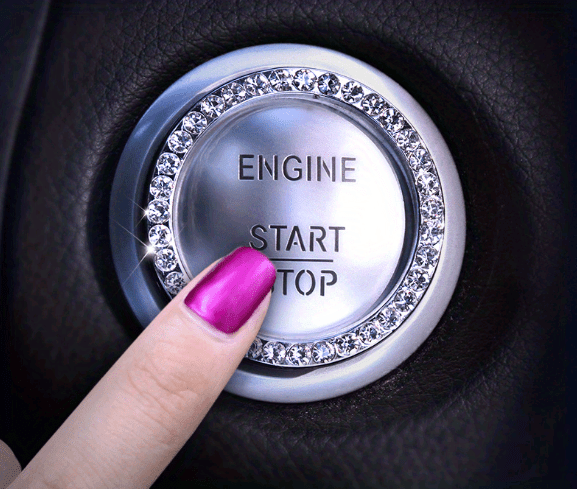 Rhinestone Decoration One-Button Start Ignition Ring - Car Accessory - Thanksgiving Christmas New Year Gift
