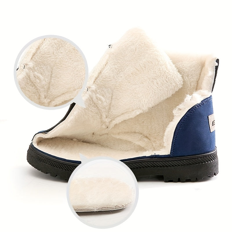 Women'S Winter Snow Boots - Slip-Resistant PU Sole, Lace-Up Closure, Cushioned Insole - Cold Weather Boots for Everyday & Formal Outfits - Extended Sizes up to US Women'S 44 (EU 43) - Black Boots for Winter Adventures, Snowy