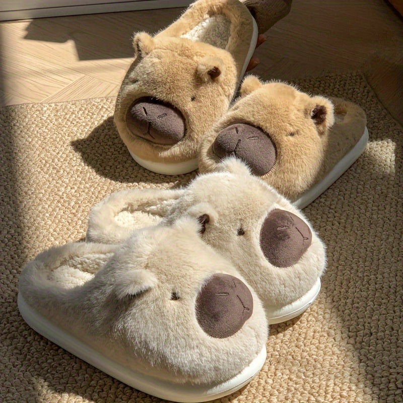 Warm Anti-slip Capibara Plush Slippers - Adorable Animal Women's Home Slippers