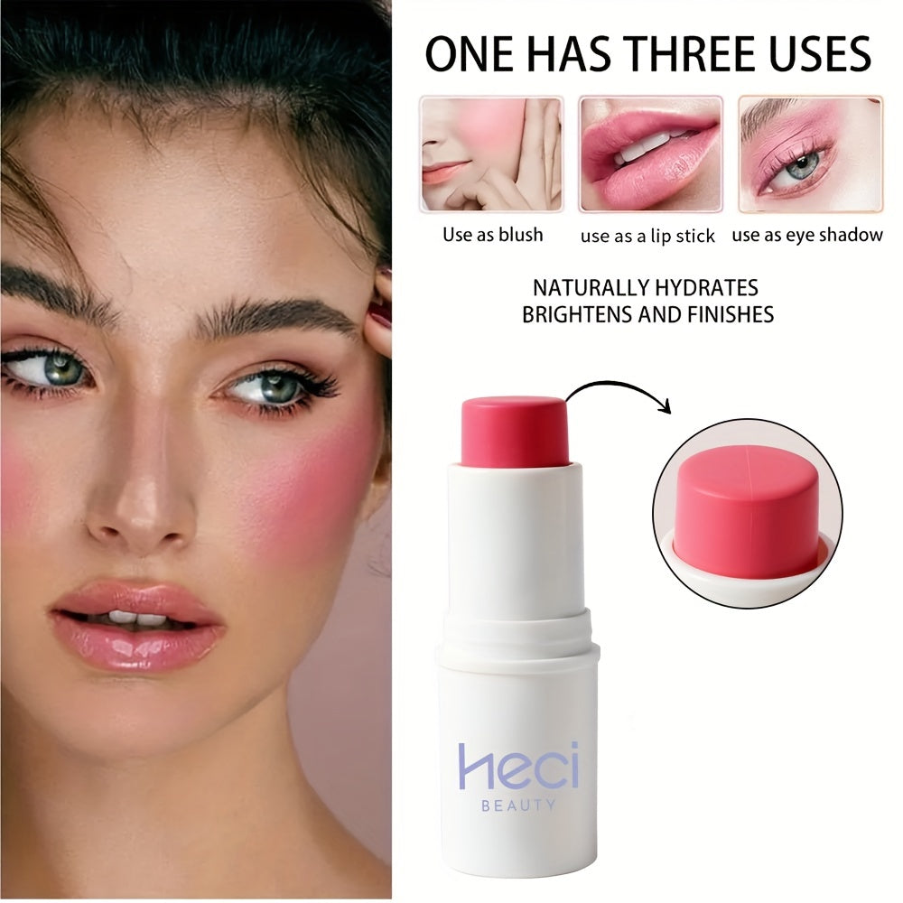 3-in-1 Waterproof Makeup Stick: Blush, Eyeshadow, Lipstick - Lasts All Day, Moisturizes & Brightens in Berry, Coral, Pink
