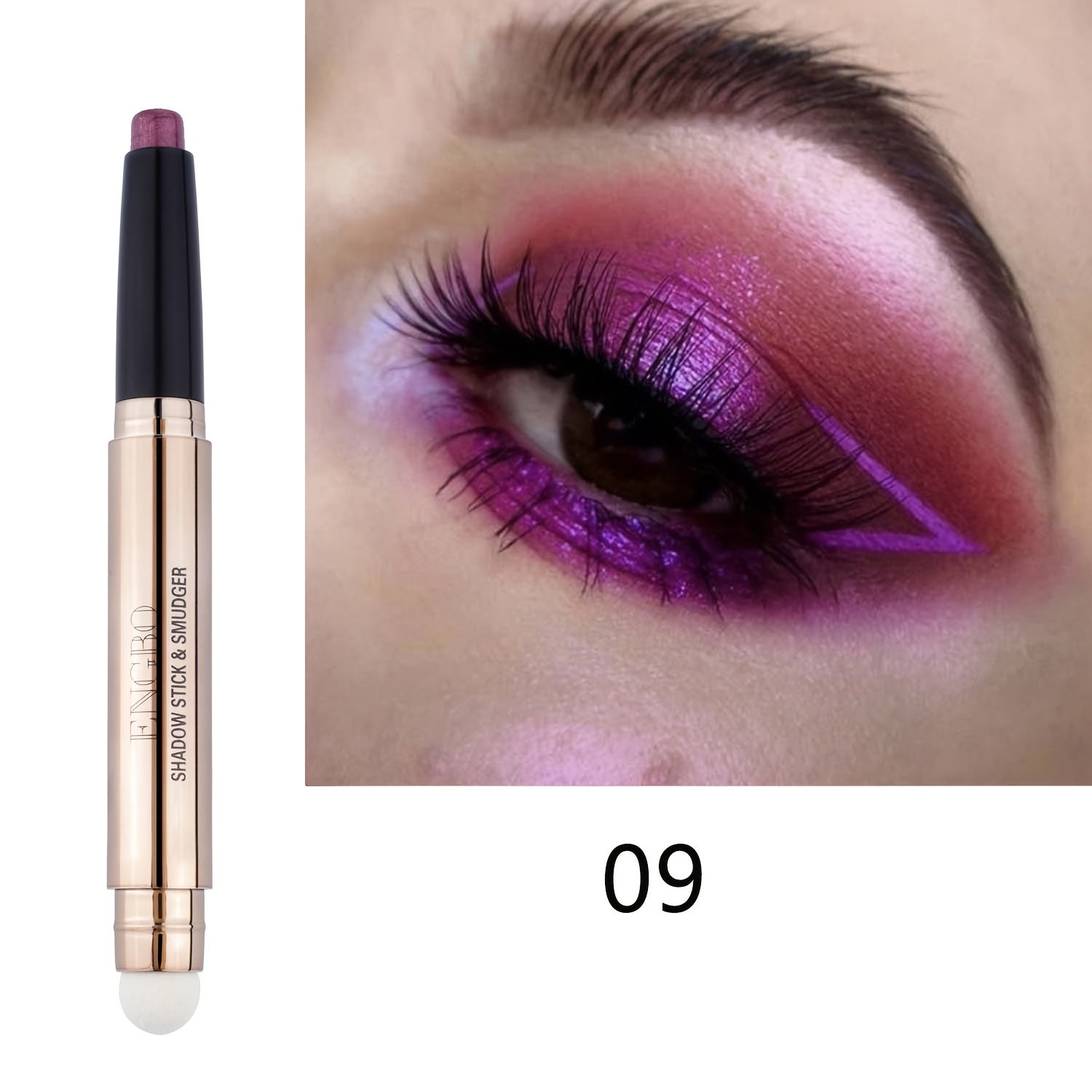 Eyeshadow Stick With Sponge Tip Glitter Creamy Eyeshadow Pencil Crayon Brightening Makeup (12 Midnight Black Matte) With Soft Waterproof Long Lasting Eyeshadow Highlighter Makeup For Music Festival