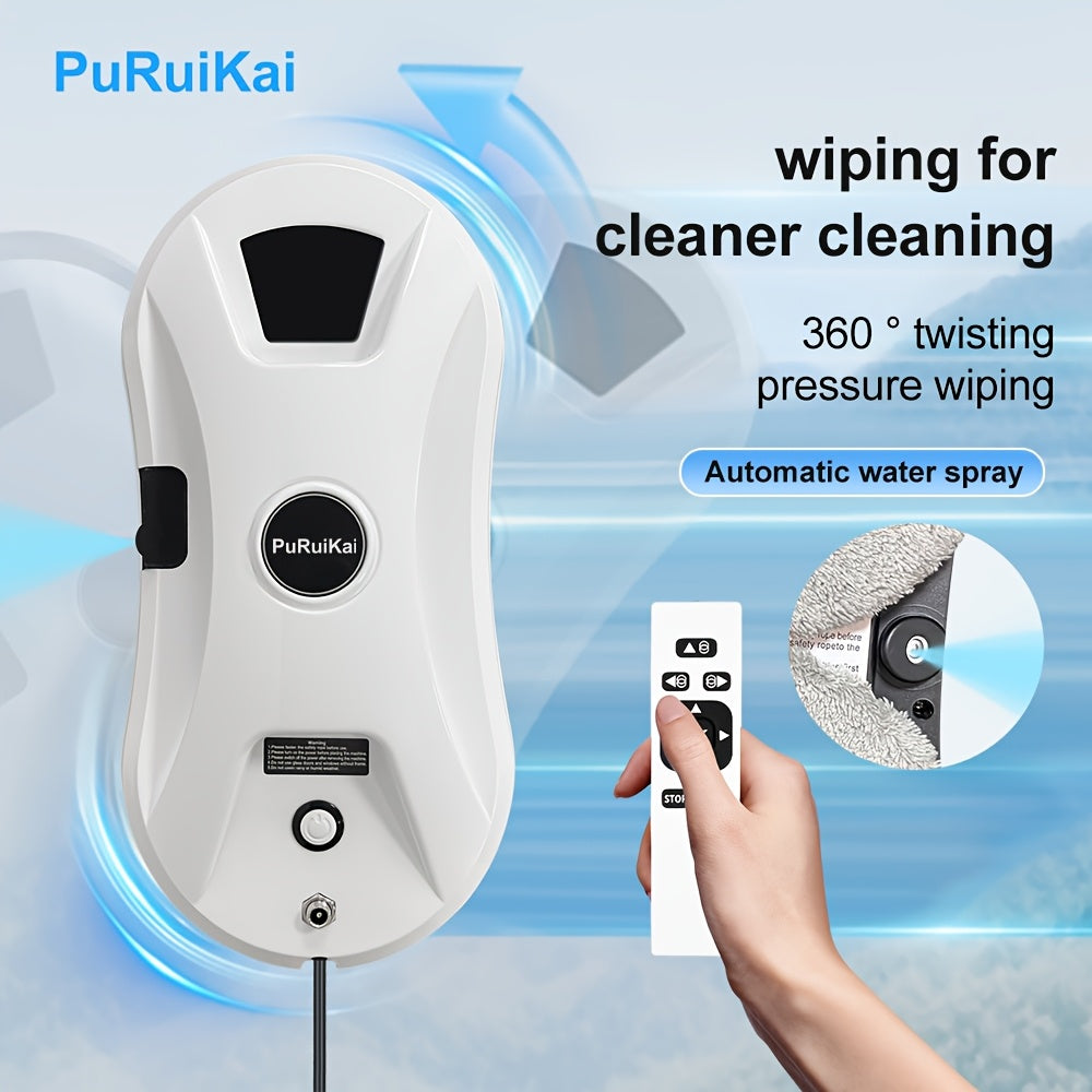 [Fully Automatic Window Cleaning] Remote-controlled intelligent window cleaning robot, automatically plans routes, strong suction power to prevent falling, worry-free for home use., Smart Home Appliance, Compact Design, Relia