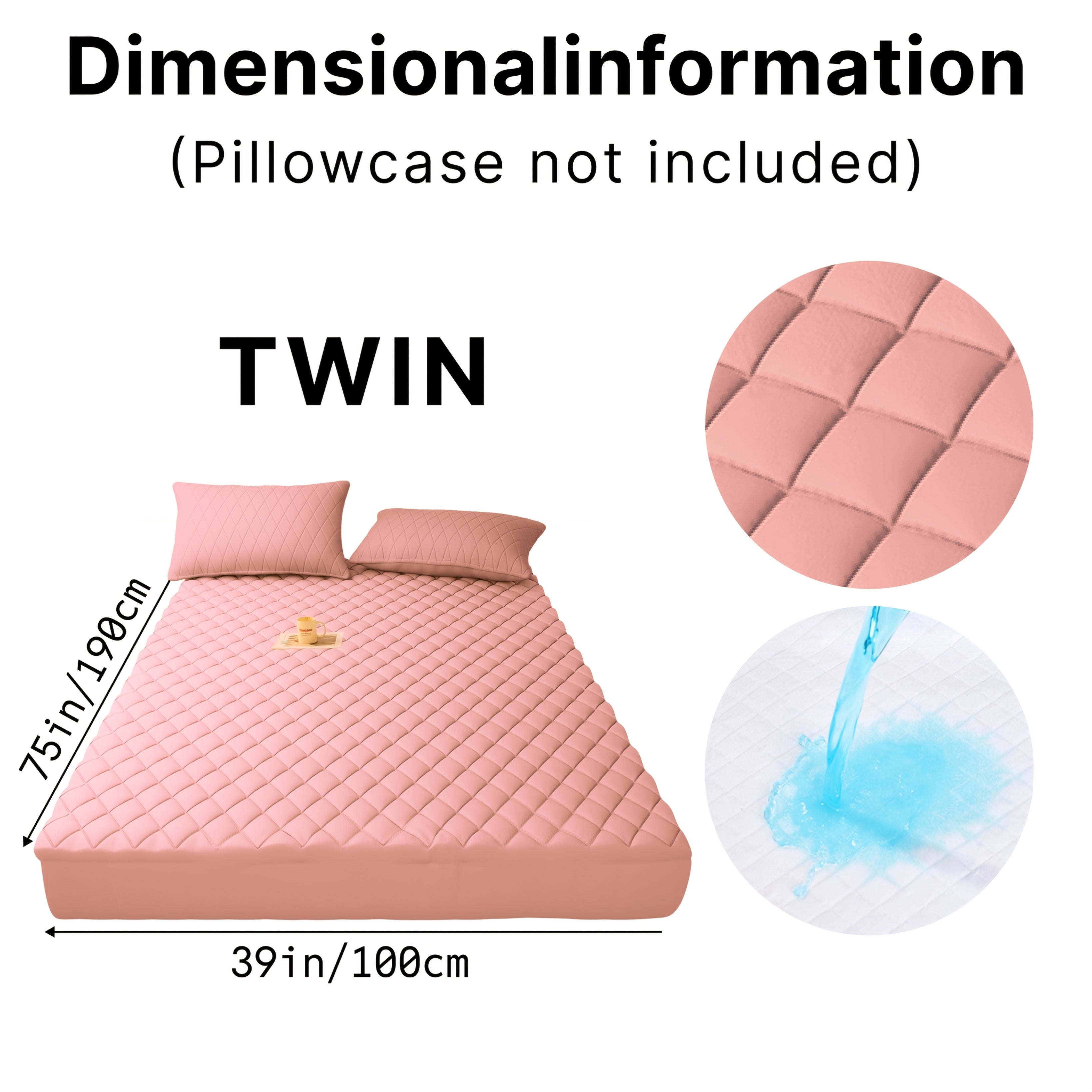 1pc Mattress Protector - Deep Pocket Bedding, Cool & Comfortable Layered Fitted Sheet, Solid Color Bedding Design, Machine Washable, Durable Polyester