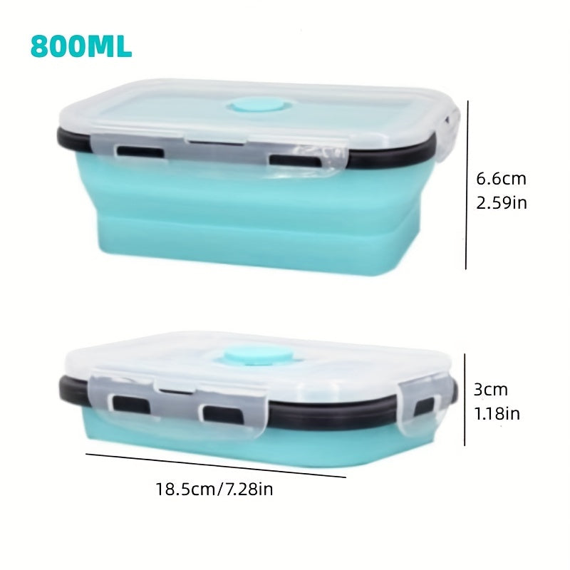 [Silicone Food Container] Collapsible Silicone Food Storage Container - BPA Free - Microwaveable - Freezer, Dishwasher Safe - Space Saving Stackable - Collapsible Leftover or Meal Prep Lunch Box Containers