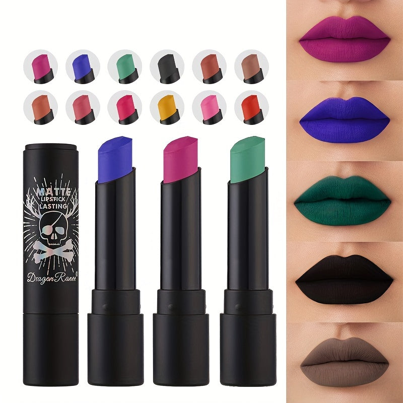 Punk Cool Matte Lipstick - Dark Purple, Chocolate, And Black Tones - Perfect For Halloween And Costume Makeup For Mother's Day Gifts For Music Festival