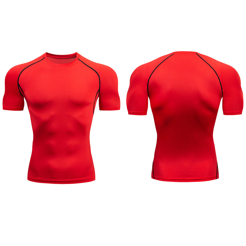 Quick-Drying Men's Base Layer Top for Outdoor Training - High Stretch & Breathable