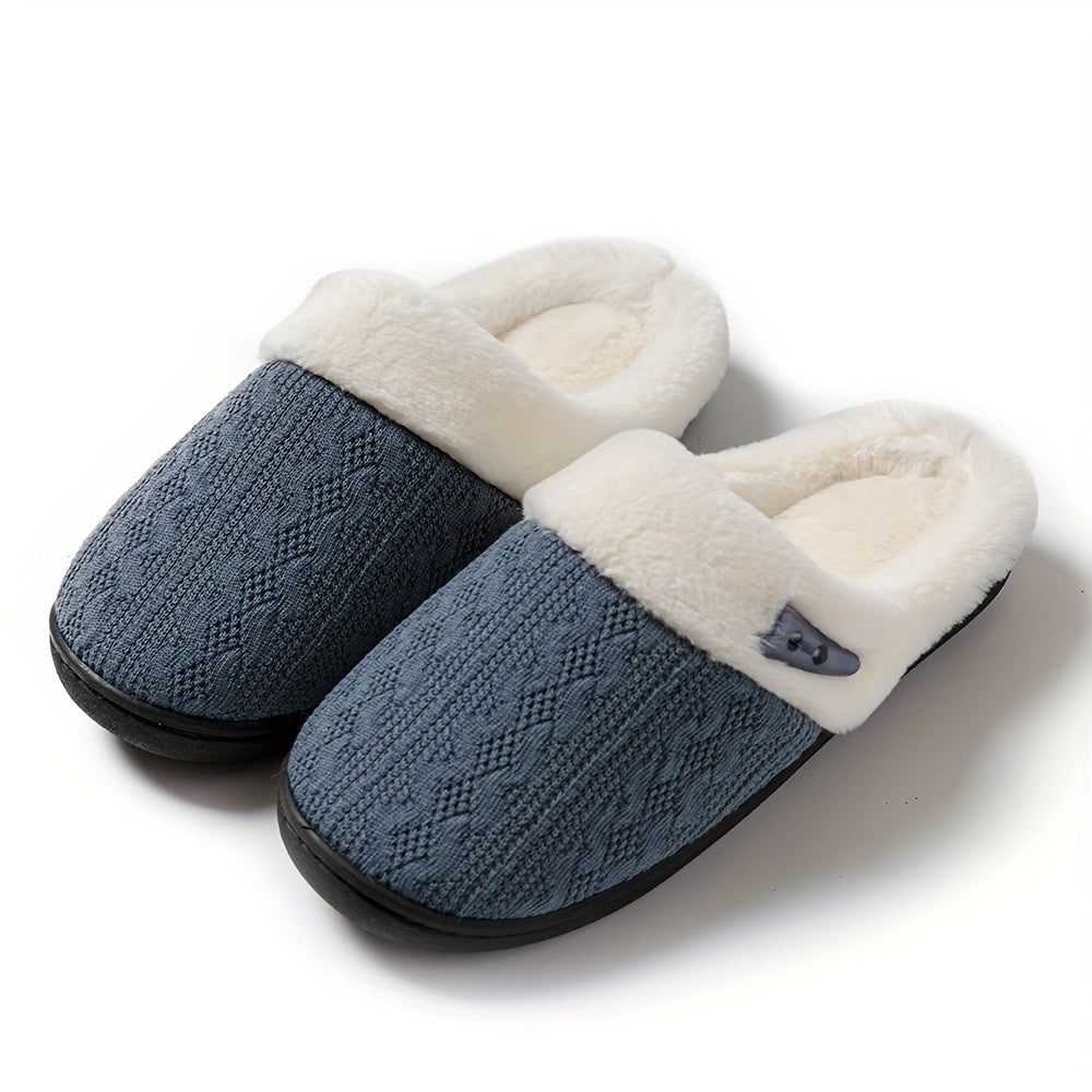 Women'S Plush Slippers - Winter Warm Soft Indoor/Outdoor House Shoes with Plush & TPR Sole, Soft Fabric Upper & Cushioned Insole - All-Season Cozy Slip-Ons in, Indoor Footwear, Minimalist Design, Comfortable Footwear, Stylish