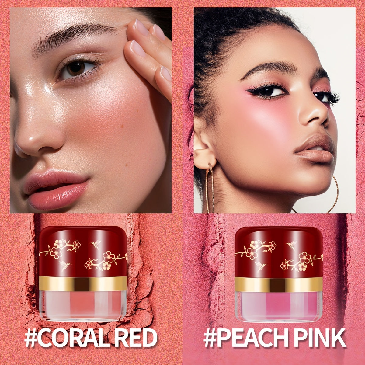 ROUSE Blusher Powder Natural Cheek Rouge Face Powder Nude Makeup Brightening Complexion Repair Moisturizing Nourishing