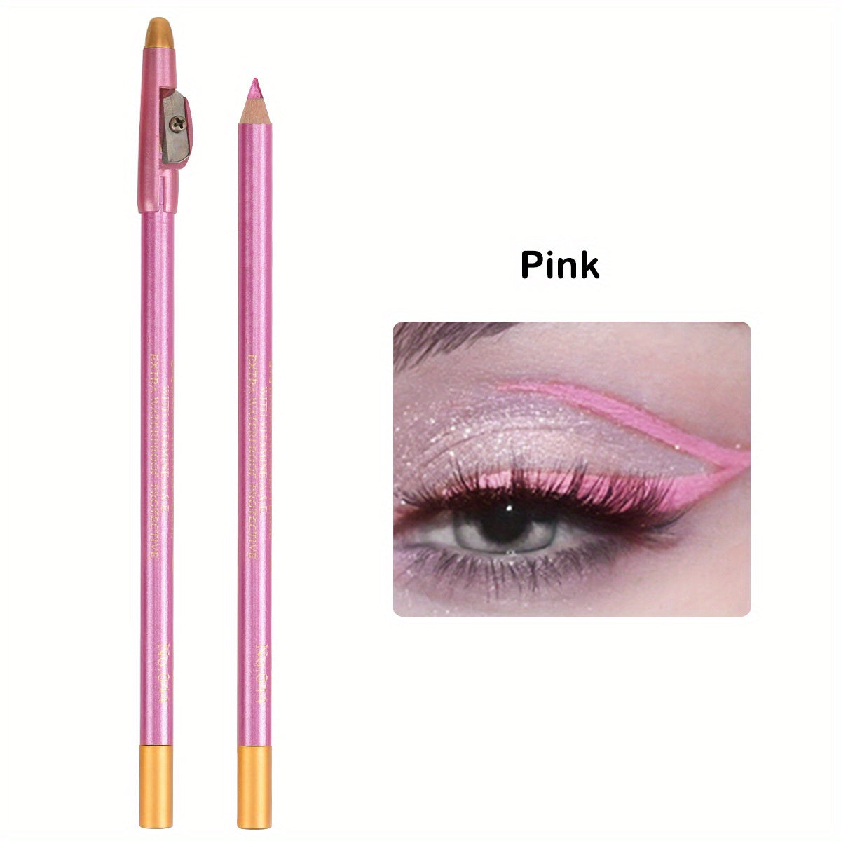 Wooden Makeup Pen With Pencil Sharpener Black Pearlescent White Multi-color Lip Liner Eyeliner Lying Silkworm Eyebrow Pencil Multi-purpose Makeup Tool Valentine's Day Gifts