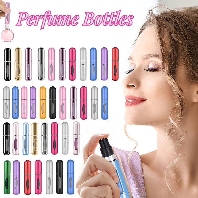 NEW Colorful 5ML Mini Portable Travel Perfume Spray Empty Travel Aftershave Fashion Aluminum Star Shape Bottle Self Pump Bottom Glass Perfume Cosmetics Sprayer