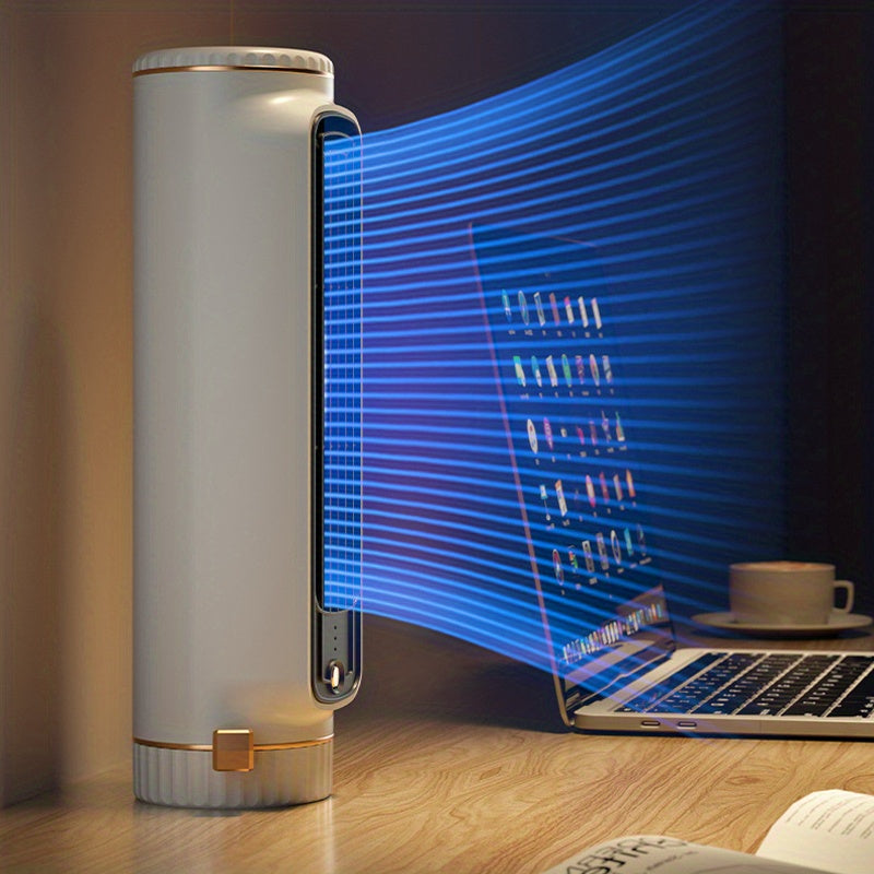 Quiet 3-Speed Portable Fan - USB Rechargeable with 8-Hour Cool Airflow - Ideal for Travel, Outdoor Activities, Office & Home Comfort