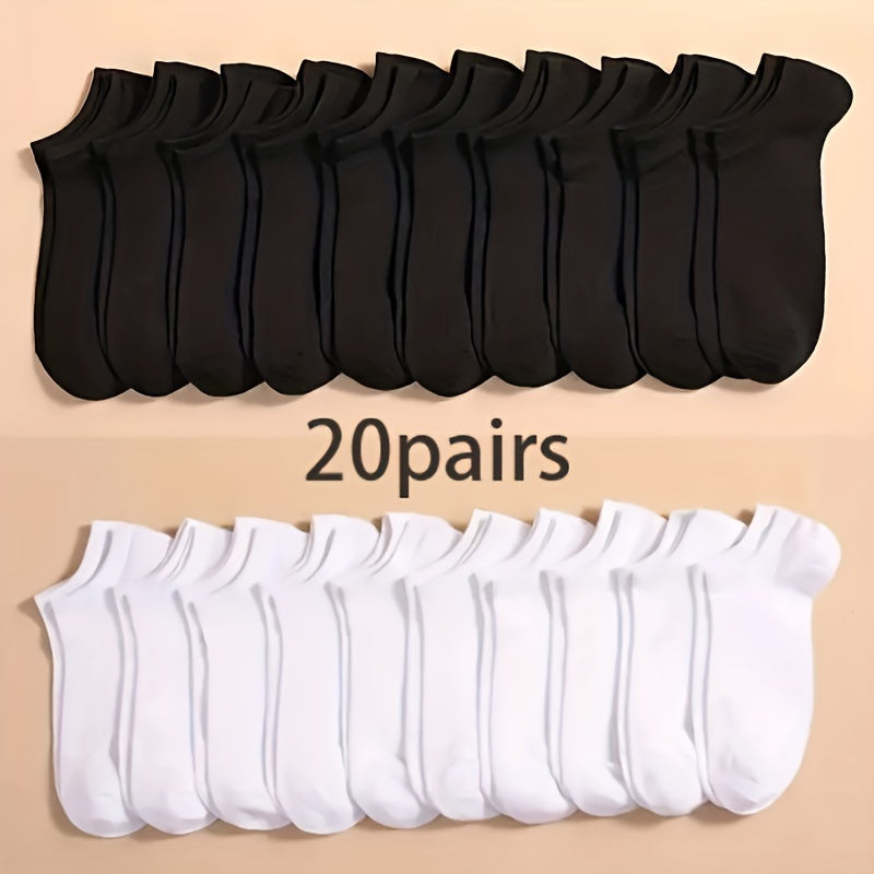 5/10/20 Pairs of Unisex Simple Solid Color Breathable And Comfortable Short Socks, Suitable for All Seasons.
