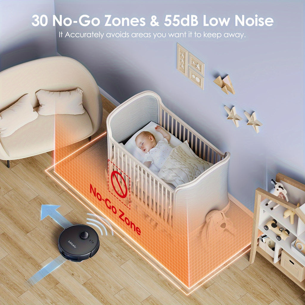 Robot Vacuum And Mop Combo 5000Pa, Lubluelu 15 Robot Vacuum, Auto-Charging, 5 Maps, 30 No-go Zones, WiFi/App/Alexa, 3 In 1 Robot Vacuum Cleaner For Pet Hair Carpet Hard Floor