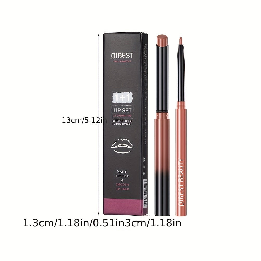 Matte Lip Liner Pencil Lipstick Set, Colorfast Smudge Proof Long Lasting Waterproof Nude Color Lip Liner, Any Skin Type Applicable Multifunctional Travel Size Portable Stage Makeup, Ideal Gift For Mother's Day Makeup Set Cont
