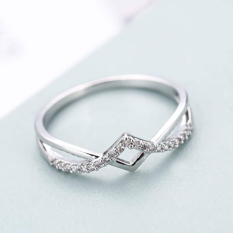 New Minimalist Micro-set Zirconia Ring