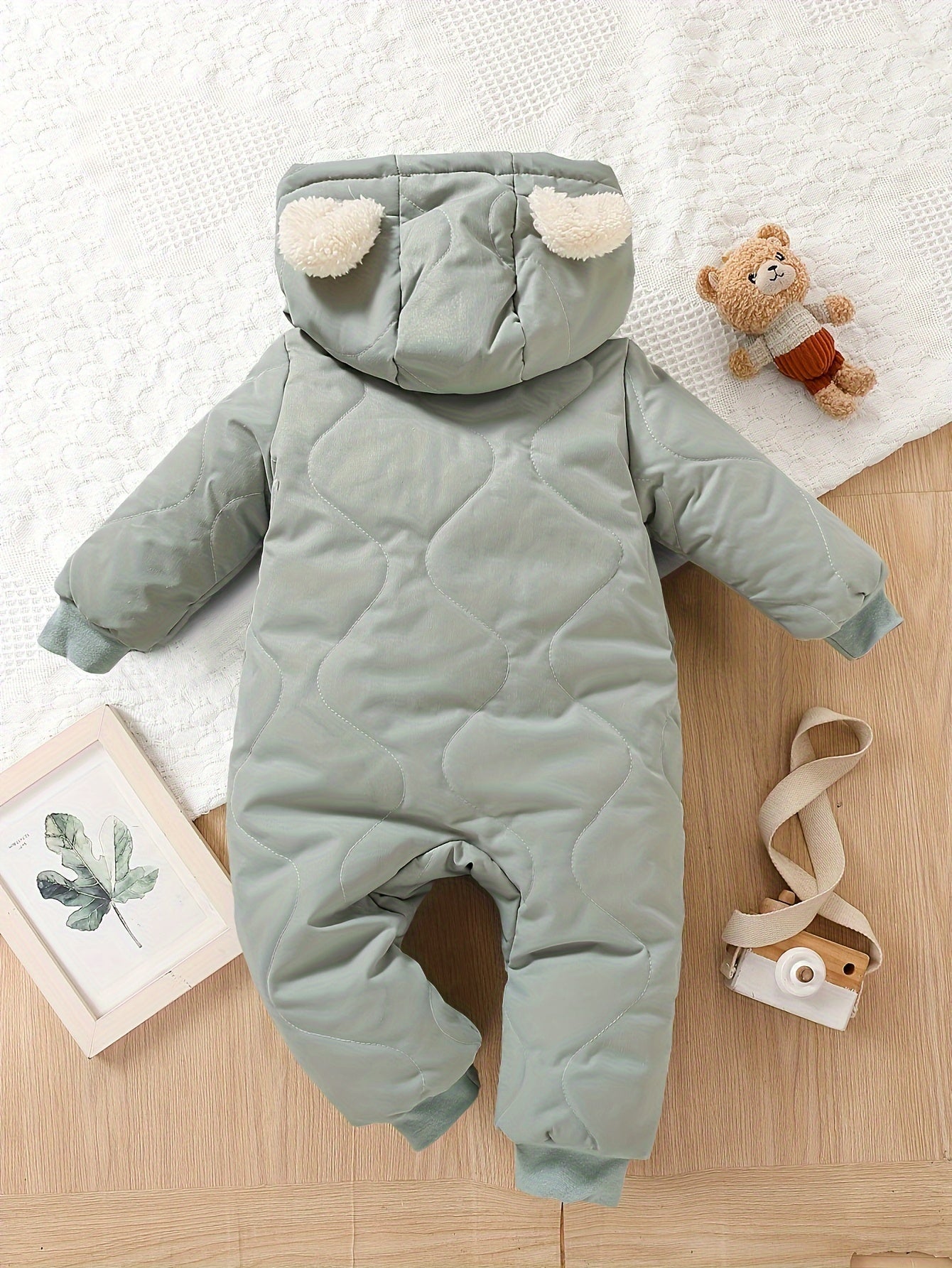 Baby Thickened Romper Autumn and Winter Outdoor Suit Newborn Set with Fleece Lining Zipper for 0-1 Year Old Youngsters' Clothes Christmas/Halloween/Thanksgiving Day, for Outdoor