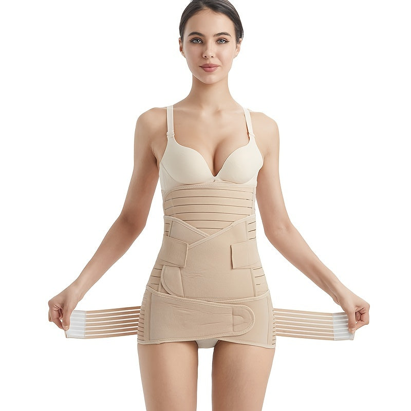 Women's 3 In 1 Postpartum Support Bands, Pregnancy Recovery Belly Waist Pelvis Belt Shapewear Slimming Girdle