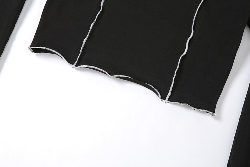 Off Shoulder Hollow Crew Neck T-shirt, Casual Loose Long Sleeve Fashion Summer Slim Bottoming T-Shirts Tops, Women's Clothing