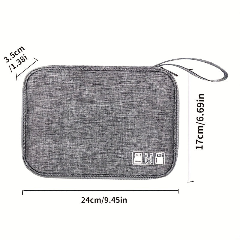 Large Capacity Electronics Organizer, Data Cable Power Storage Bag, Lightweight USB Charger Case & Travel Accessories