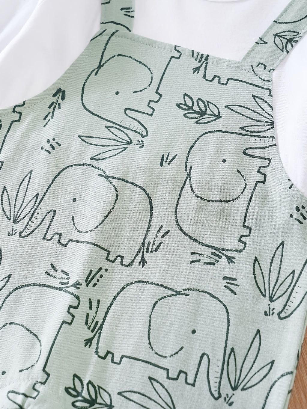 yierying Baby Boys' Long Sleeve Jumpsuit Romper - Mint Green & White Two-in-One Outfit, Soft Everyday diaper-changing onesie for Newborns & Infants, Easy Hand Wash Care, Perfect for Outdoor