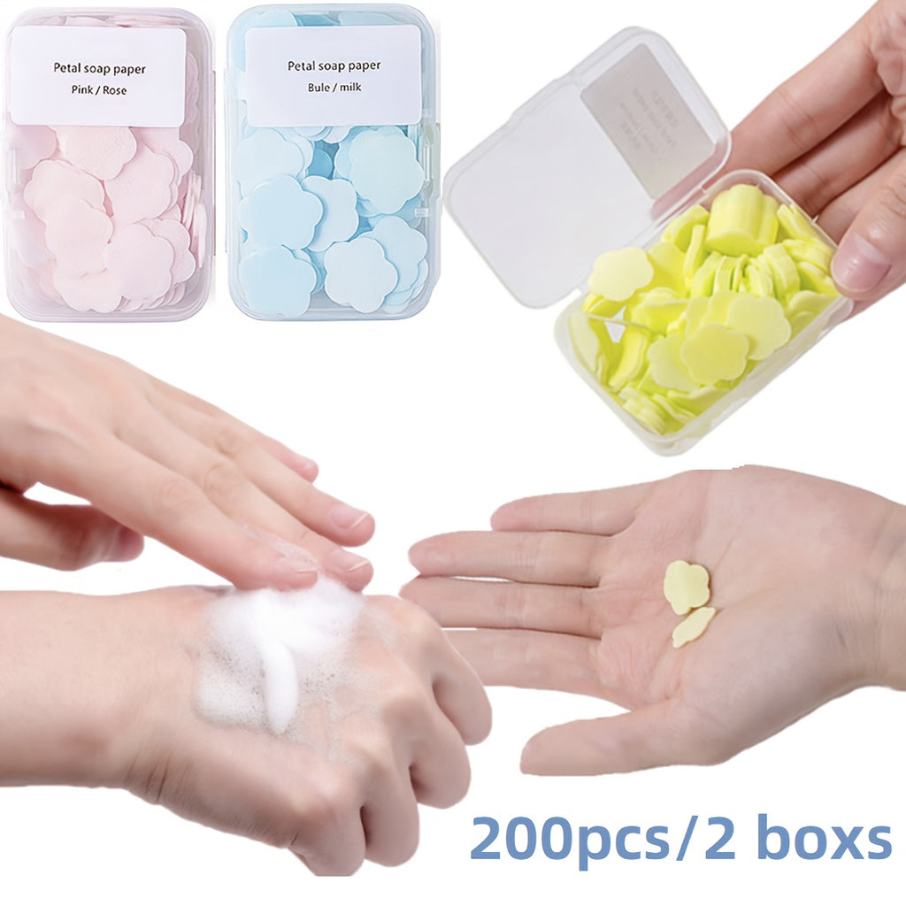 200pcs Portable Hand Washing Soap Sheets - Convenient and Hygienic Solution for Outdoor Activities and Travel