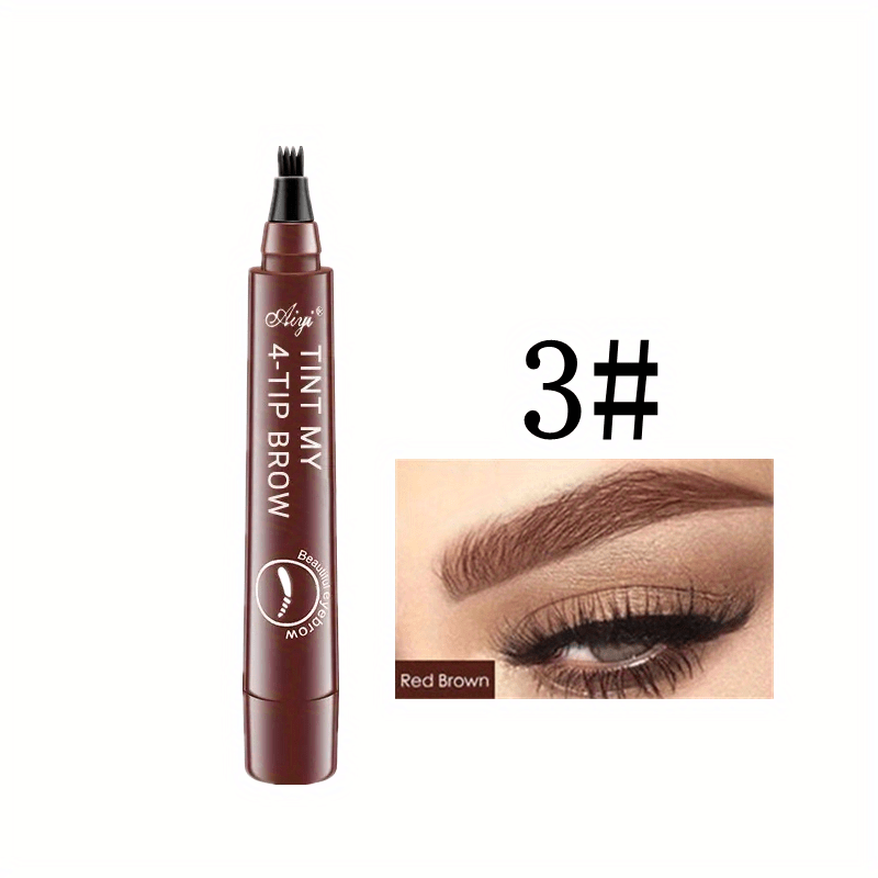 4 Split Head Liquid Eyebrow Pen, Waterproof And Smudge Proof Eyebrow Pencil, Microblading Eyebrow Pencil Natural Looking Eyebrow Tattoo Pen