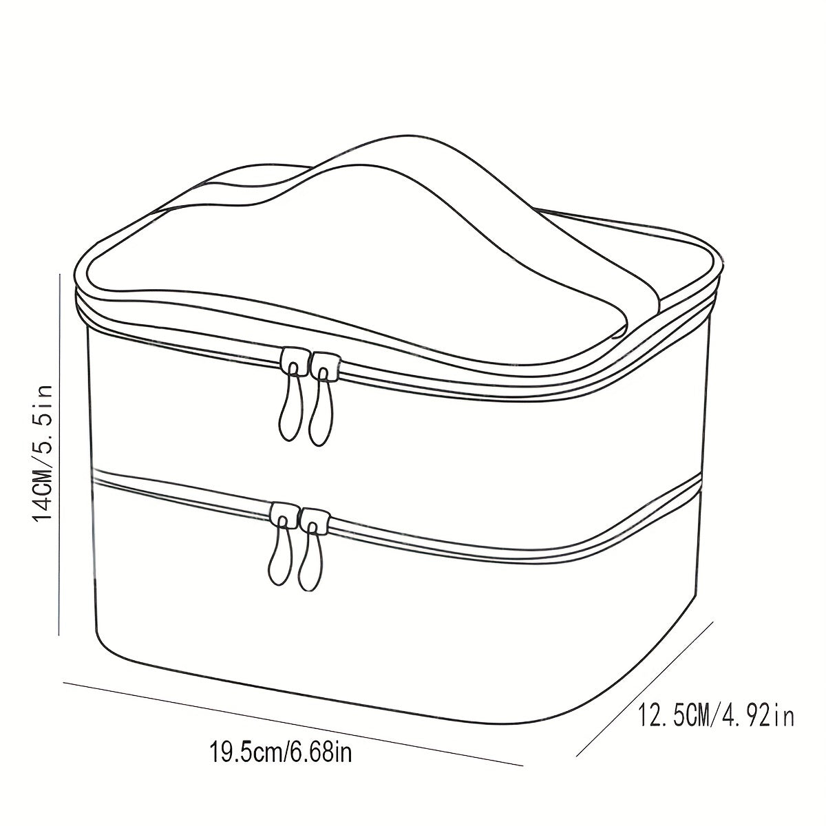 Polka Dot Double Layer Travel Makeup Case - Toiletry Pouch Storage Bag With Handle And Brush Storage Area For Women Ladies