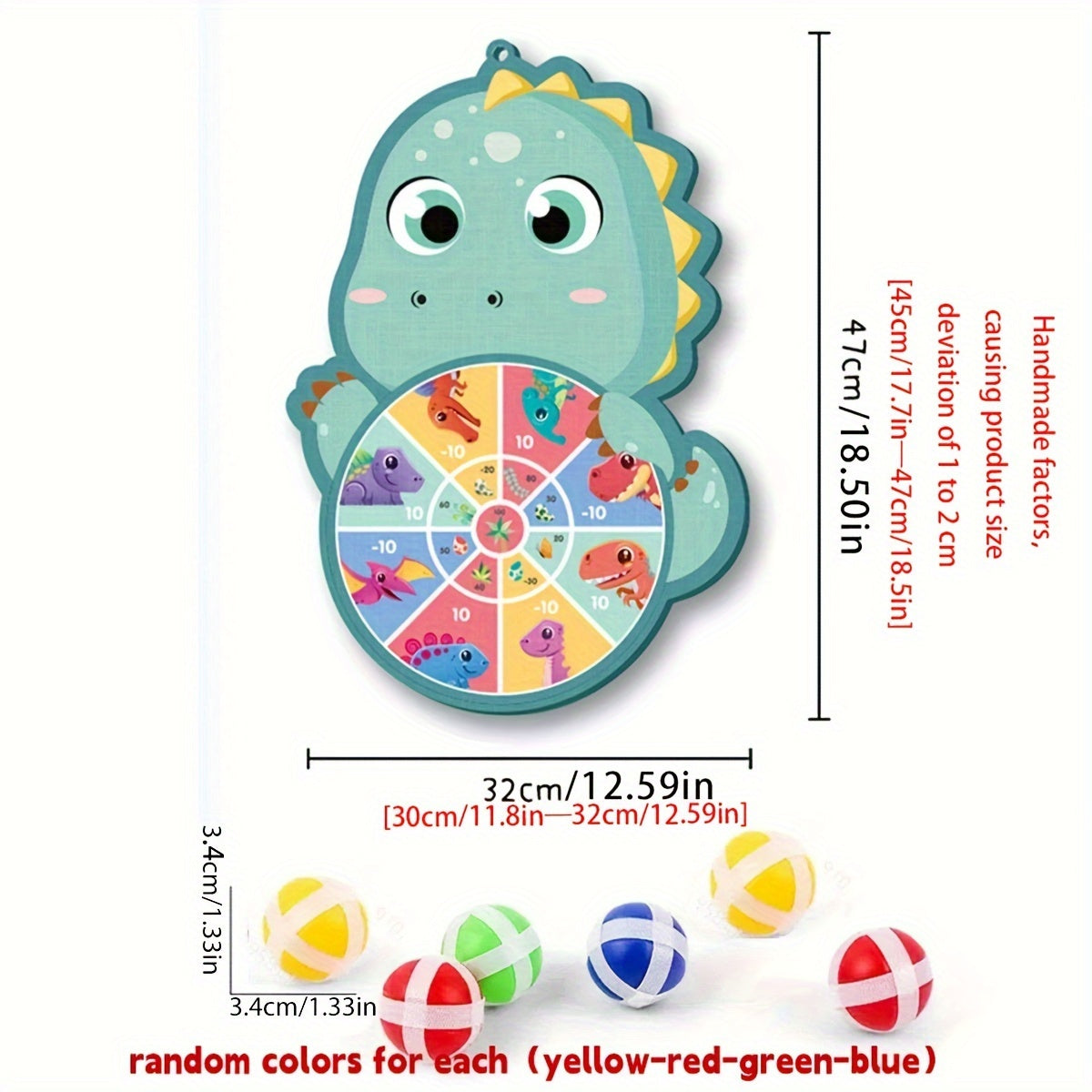 Set With 6 Sticky Balls And A Hook Sticky Ball Dart Target Board Cartoon Animal Target Game (Foxes, Elephants, Dinosaurs) Outdoor Sports Indoor Cloth Toys Educational Board Games